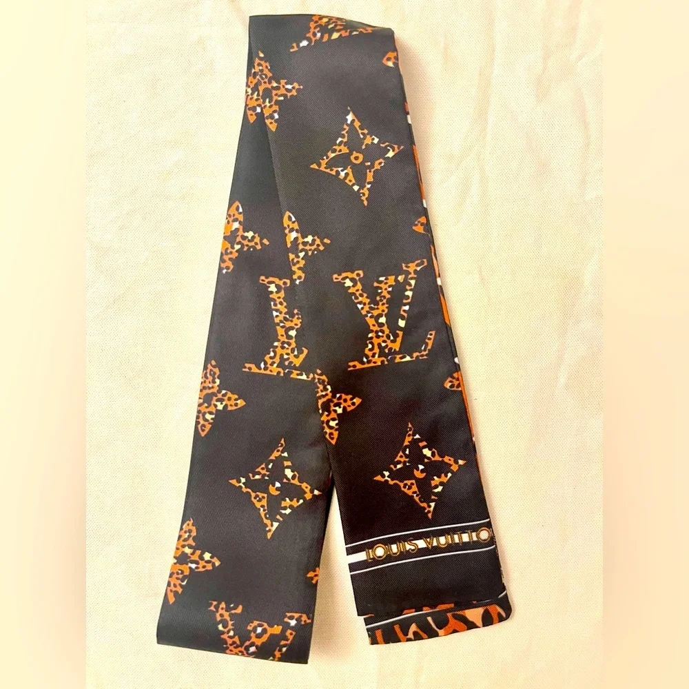 Chic Monogram Brown Twilly Bandeau Scarf